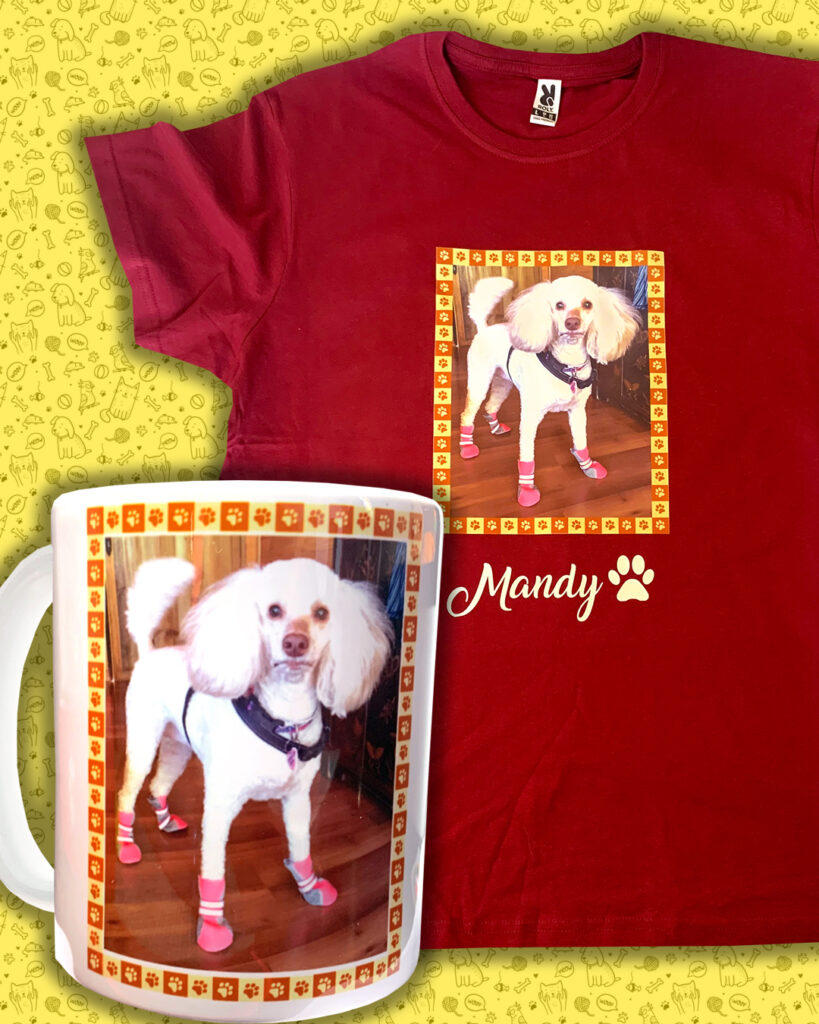 Polera + tazón personalizados con la perrita “Mandy” 🐶